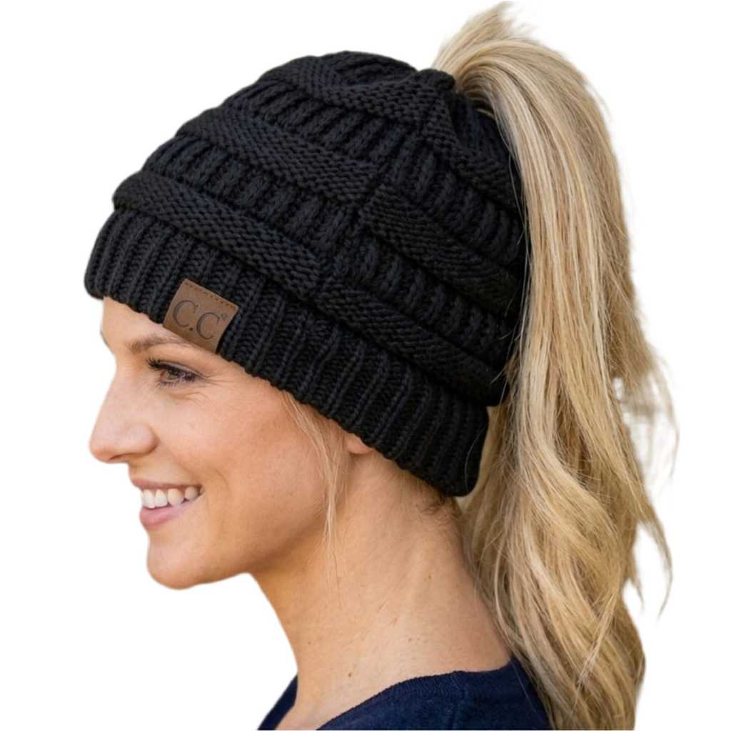Gorro Touca Feminina Rabo de Cavalo com Abertura Ajustável Quente Inverno Macio Coque em Oferta na Shopee