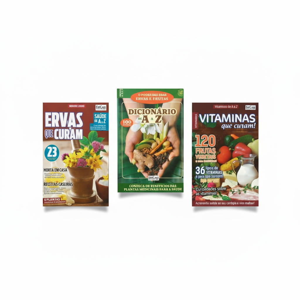 Livros das PLANTAS, ERVAS e VITAMINAS MEDICINAIS DE A a Z