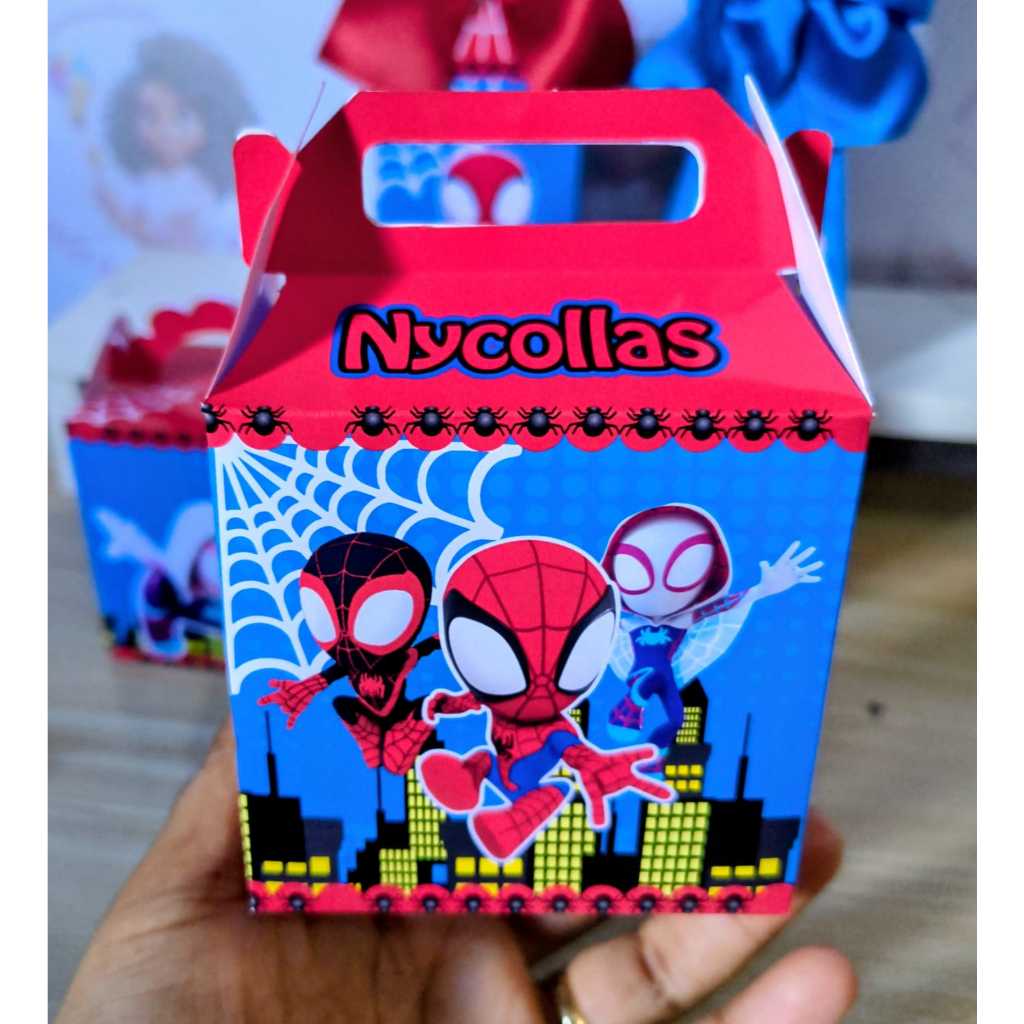 Maleta P HOMEM ARANHA CUTE Personalizado | Lembrancinhas personalizados Infantil | Aniversário MENINO- PEGUE E MONTE