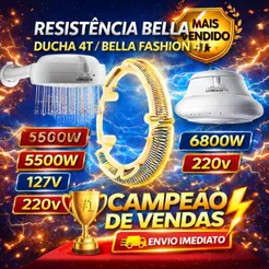 Resistência Bella Ducha Ultra Chuveiro Lorenzetti 220v (6800w) 127v (5500w)