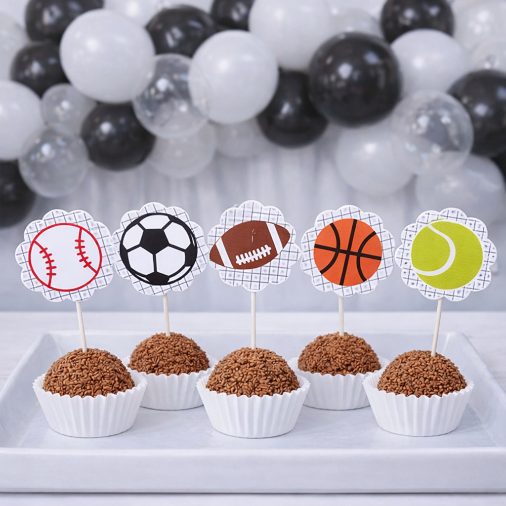 Topper de docinhos ou cupcake BOLAS ESPORTE/tags BOLAS ESPORTE/ FUTEBOL