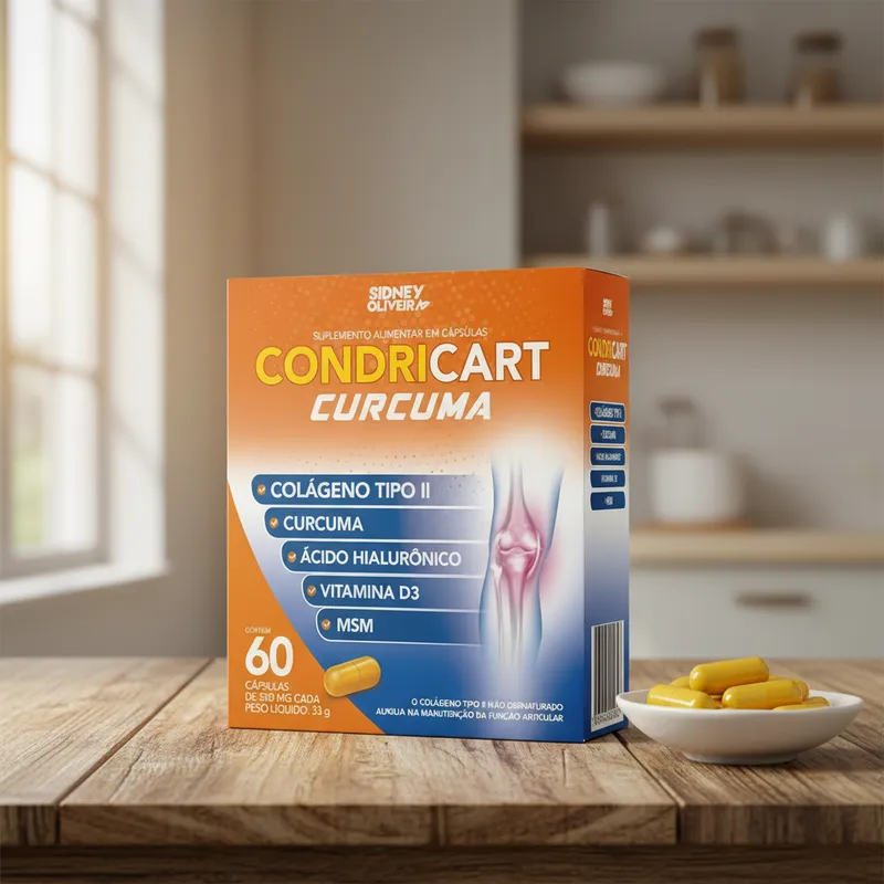 Kit 3 Unid Condricart Cúrcuma 60 Cápsulas Sidney Oliveira — imagem 2 de 2