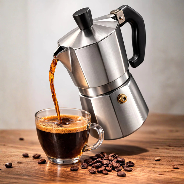 Cafeteira Italiana Alumínio 3 Xícaras Aço Cafeteira Rápida Café Puro