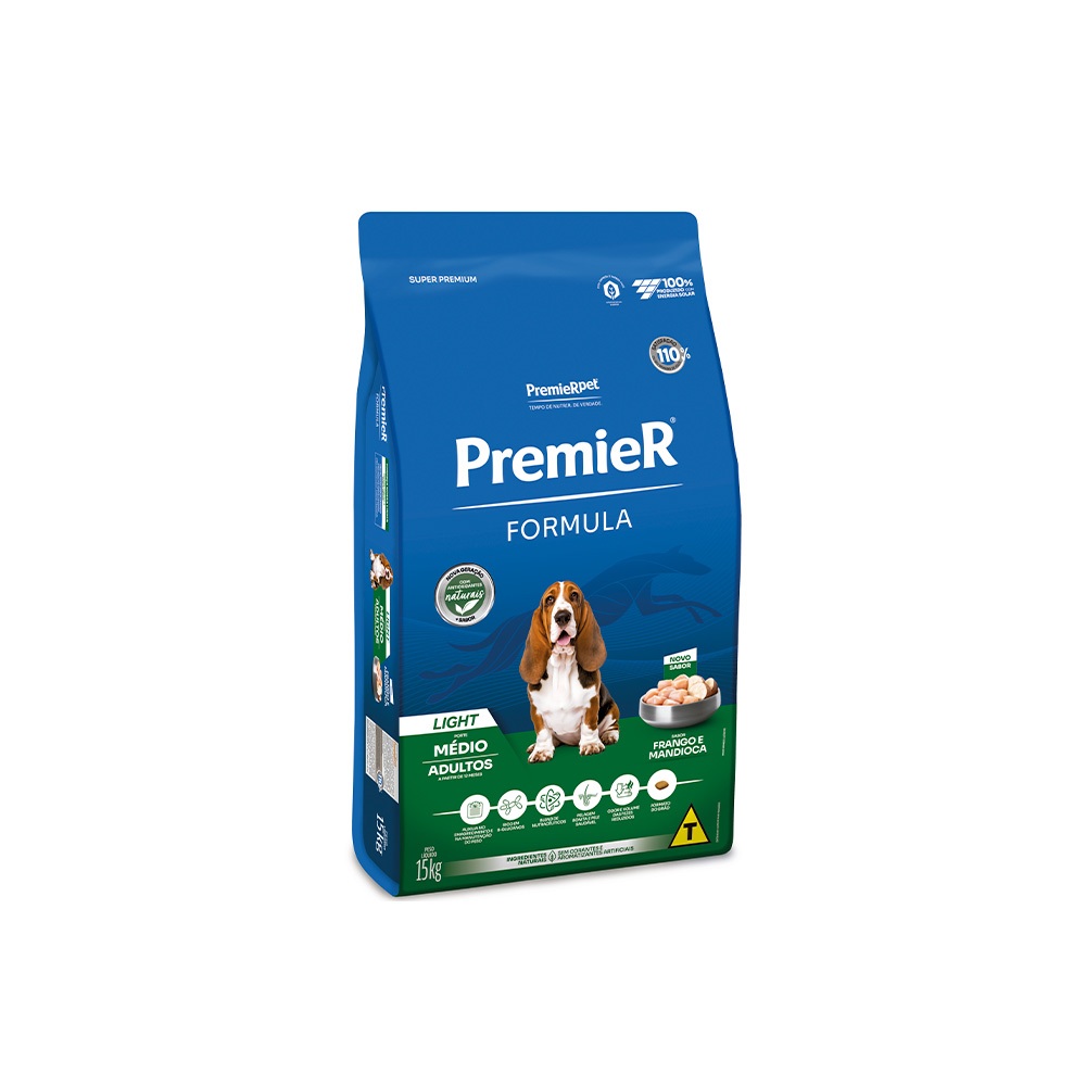 Ração PremieR Pet Formula Light Frango Cão Adultos Raças Médias 15kg