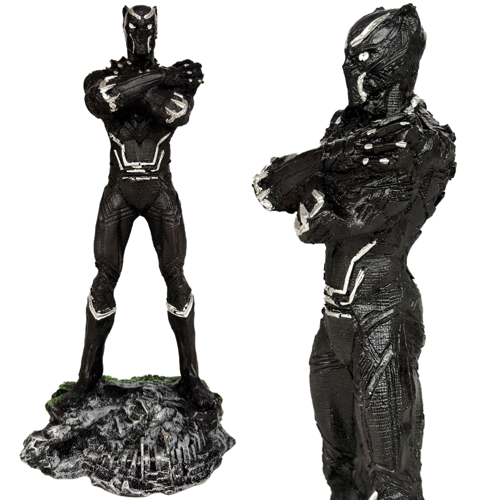 Boneco Resina Pantera Negra Vingadores Marvel De Resina 20cm