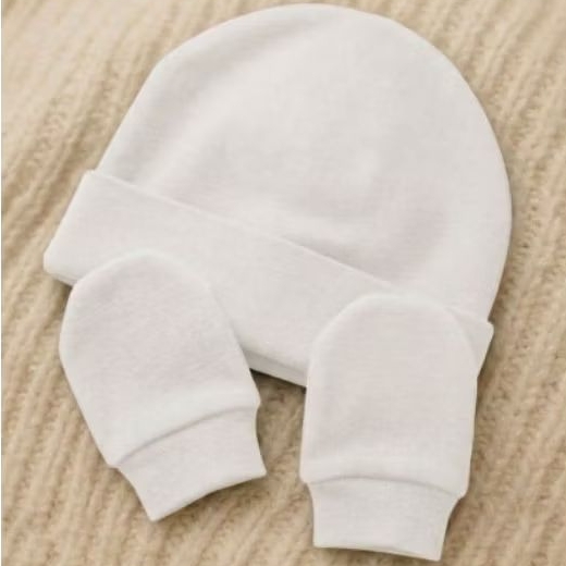 Touca + Luvas Para Bebê RN, Algodão, Enxoval Maternidade, touca infantil inverno gorro unissex
