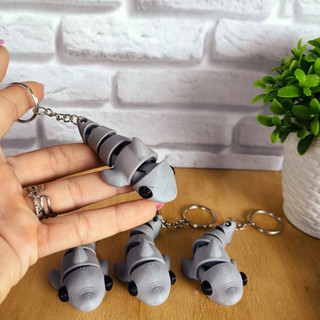Chaveiro Tubarão Miniatura 3D Articulado Lembrancinhas Aniversário Tema