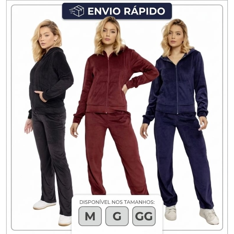 Conjunto femino de veludo plush HBD-con-001