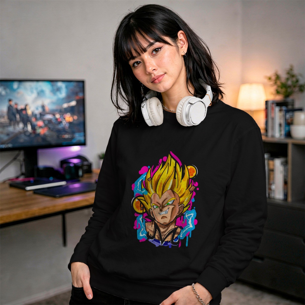 Moletom Careca Preto Vários Tamanhos Estampa Anime