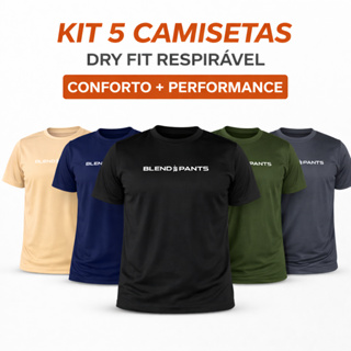 Kit 5 Camisetas Masculina Dry-Fit Casual Malha Macia e Confortavel Para Academia Esportes em Oferta na Shopee
