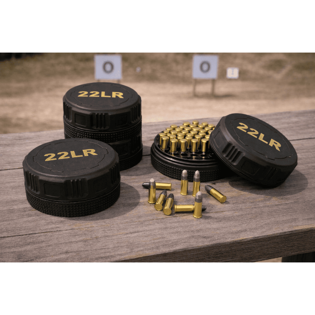 Porta cart.uchos para .22LR/22WMR/9mm/.38TPC - VARIOS MODELOS 55 comporta munições tampa rosqueada alta resistência