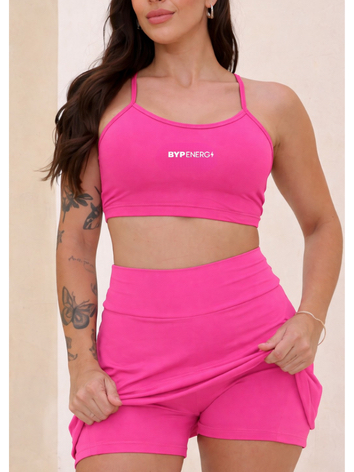 Conjunto Fitness Feminino Top + Short Saia com Bolso Feminino | Praia Academia Volei Beach Tenis Corrida