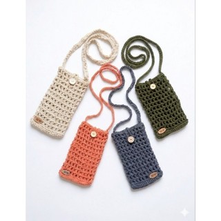 bolsa de croche transversal porta celular porta celular