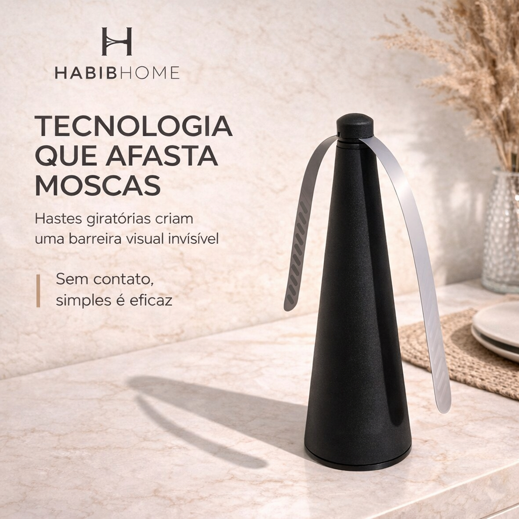 Repelente de Moscas Automático Portátil Ventilador de Mesa Sem Contato