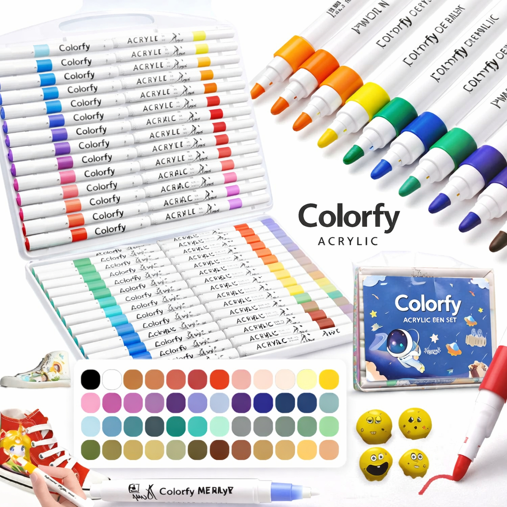 Canetinha Caneta 36 Cores Marcador Tinta Acrílica Permanente A Prova de Agua, Pintar Tecido, Tênis, Quadro