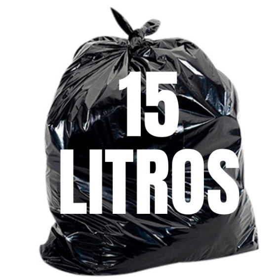 Saco de Lixo 15 Litros Preto c/100 Unidades Resistente para Casa | Direto da Fábrica Envio Imediato