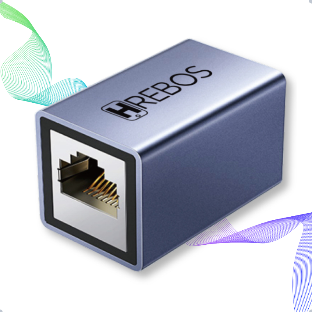 Emenda Extensor RJ45 Adaptador Cabo De Rede Fêmea x Fêmea 10Gbps Conector Cat5 Cat5e Cat6 Cat6e Cat7