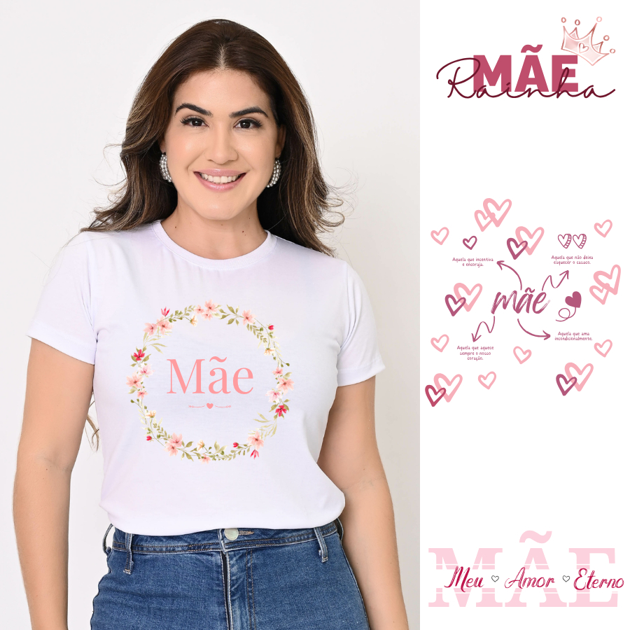 Blusa Dia das Mães Estampada Personalizada Mãezona Rainha Presente Filha Mãe em Oferta na Shopee