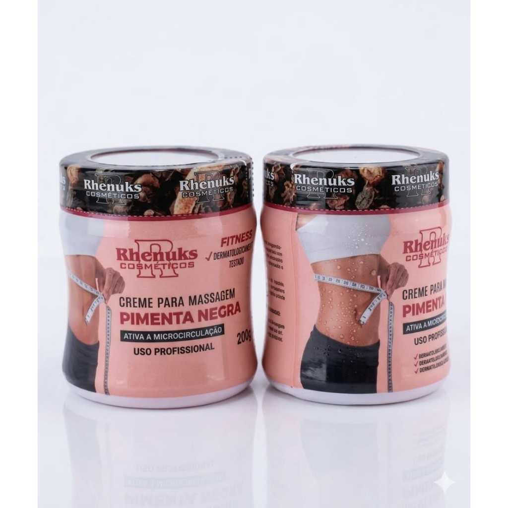Kit 2 Gel Redutor de Medidas Pimenta Negra 200g - Termoativador, Redução de Medidas, Ativa Microcirculação