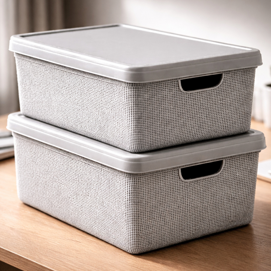 Kit 2 Caixas Organizadora Com Tampa Grande 15 Litros em Plástico Reforçada Promoção