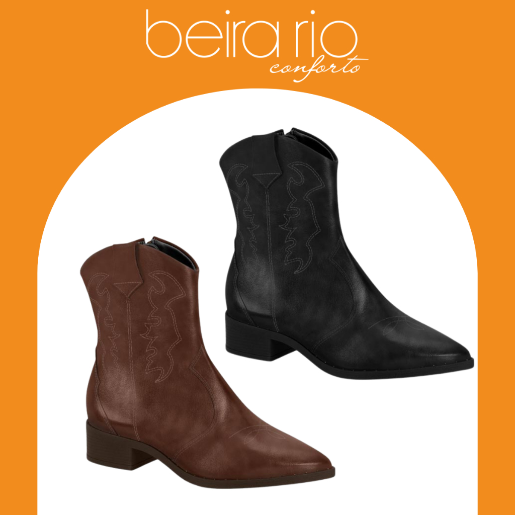 Bota Beira Rio Salto Bloco Baixo Cano Curto Elegante Festas Casual Macia em Oferta na Shopee