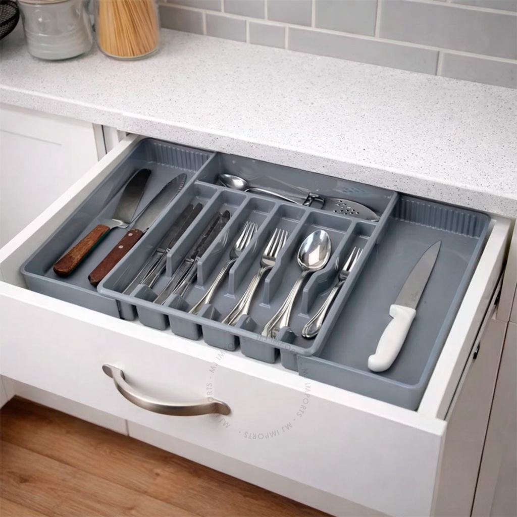Organizador De Gaveta Extensível Duplo Divisor Porta Talheres Utensílios Cozinha Banheiro Arthi em Oferta na Shopee