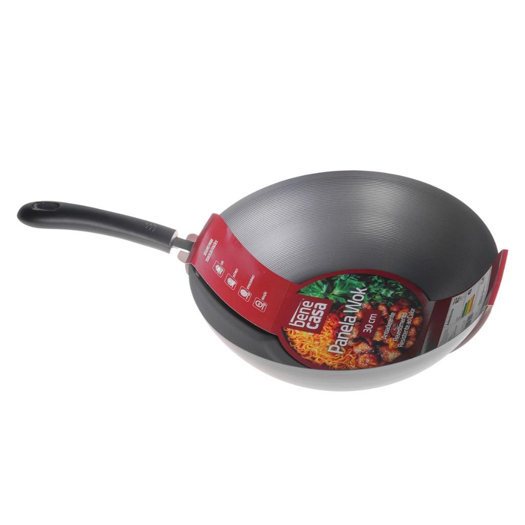 Panela Wok Anti Aderente 30cm - Bene Casa