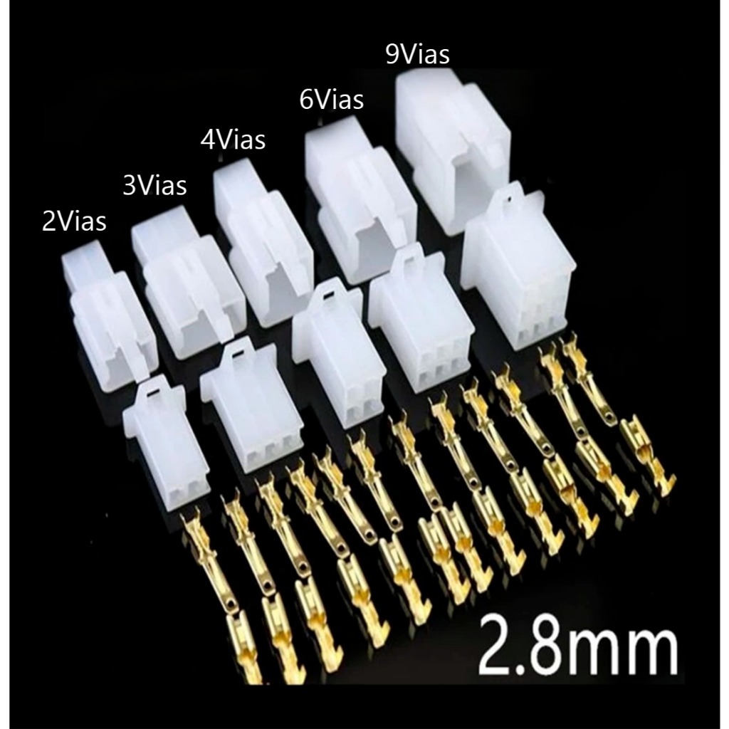 Conector 1 macho e 1 femia 2vias, 3vias, 4vias, 6vias e 9vias