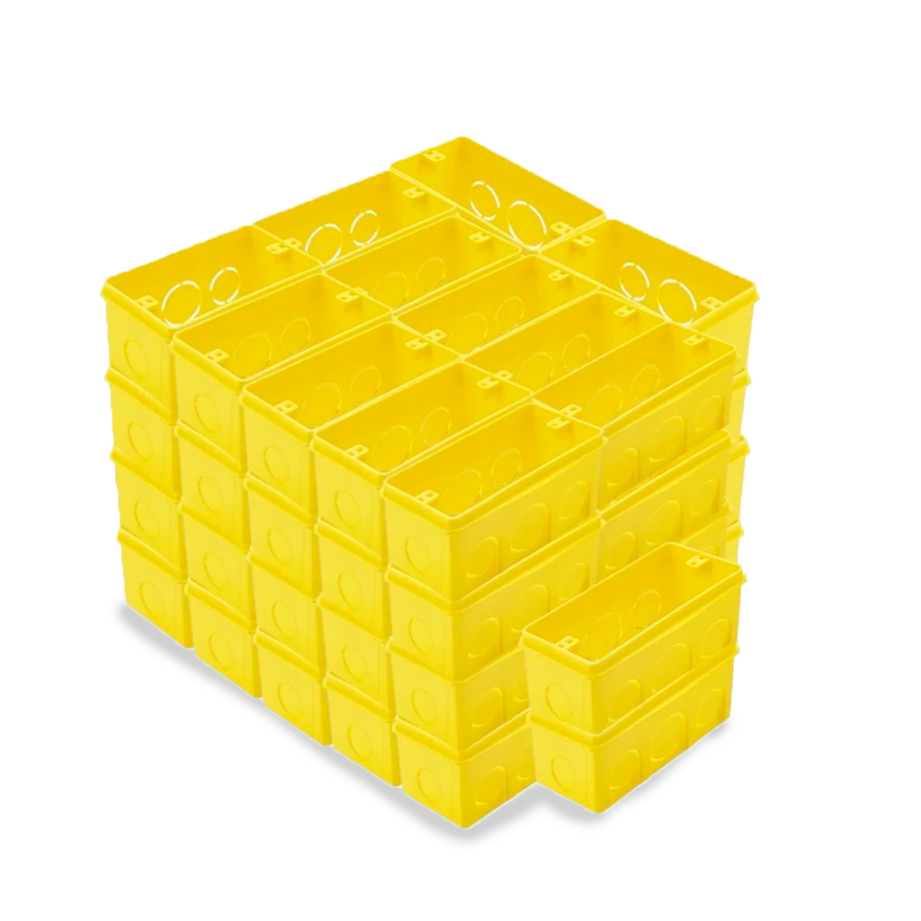 40 x Caixa De Luz 4x2  De Parede Tra Condulete Amarela