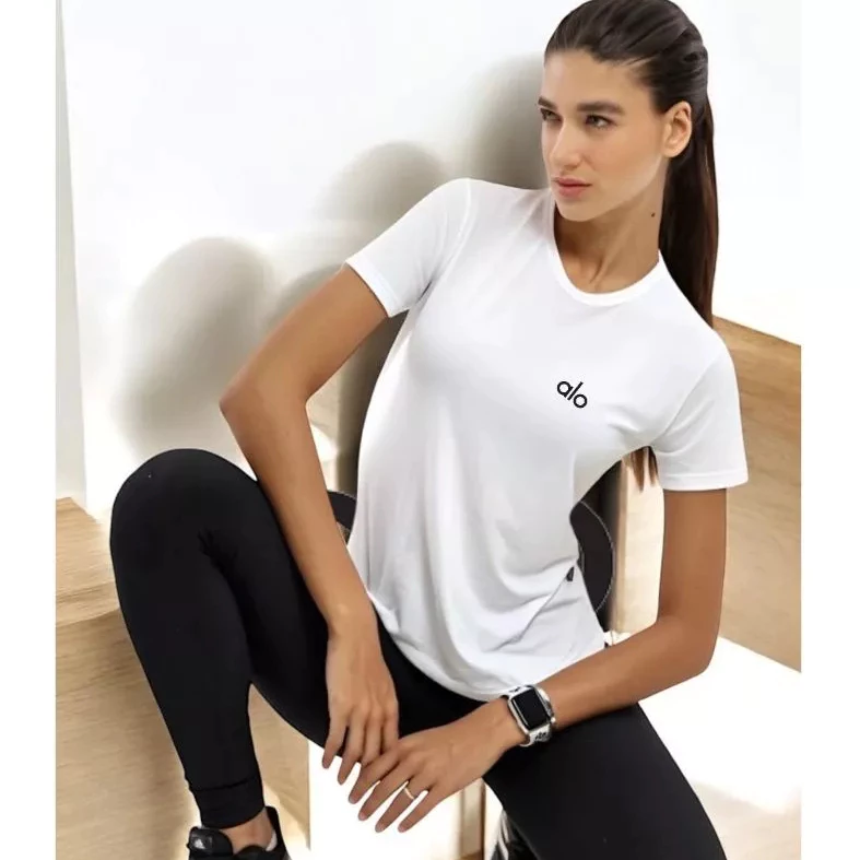 Camiseta Dry Fit Feminina Yoga Poliester Tecido Fitness Secagem Rápida Envio Imediato — imagem 1