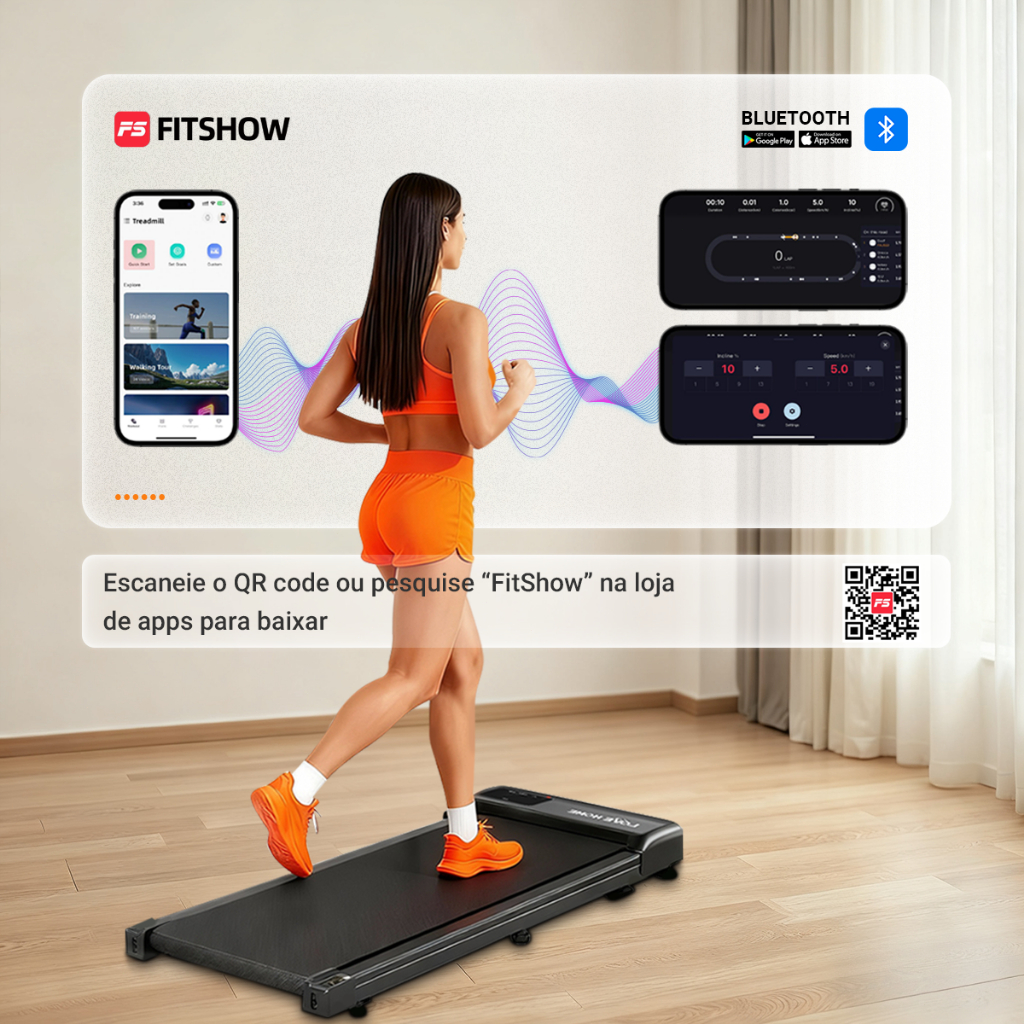 Esteira Portátil - Caminhador Elétrico com Display Digital, Fácil de Mover, Suporta 110kg. Ideal para Academia