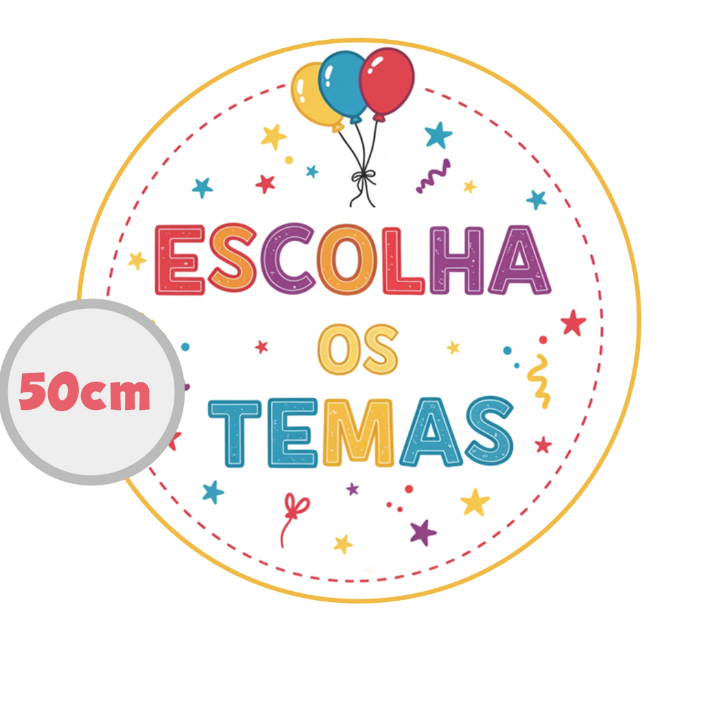 Kit 12 Painéis de Mesa de 50cm - Escolha do Catálogo - Painéis Redondos em Oferta na Shopee