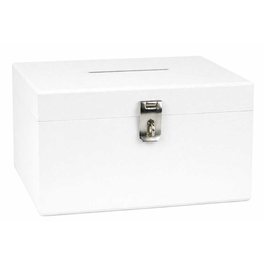 Caixa cofre retangular mdf 6mm Cor Branco 17x13x10