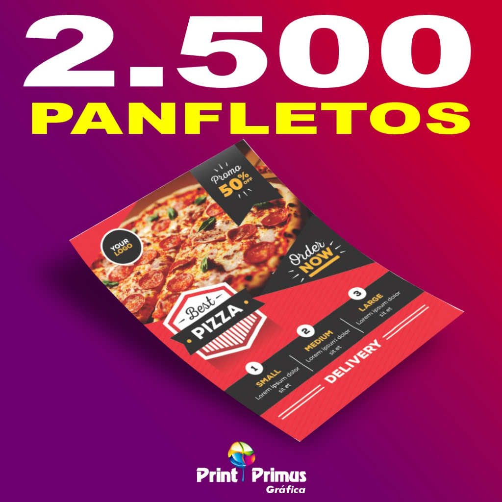 2.500 Panfleto / Flyer / Folheto - Personalizado - 10x14 - 80g