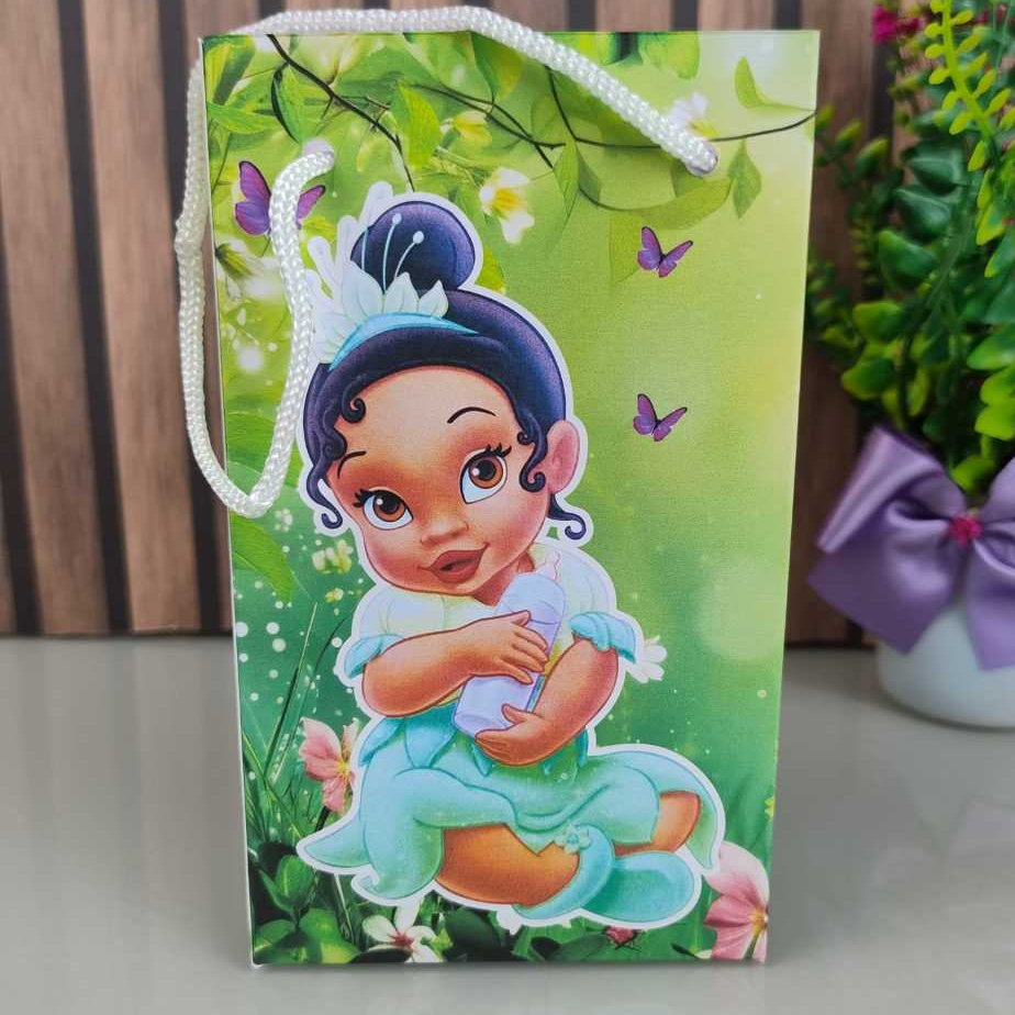 Sacolinha Surpresa Princesa e o Sapo Tiana Baby Lembrancinha  Tamanho P 16x9,5cm  |