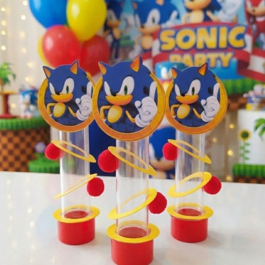 Apliques Personalizados para Tubetes Sonic Lembrancinhas para Festa Infantil Aniversário
