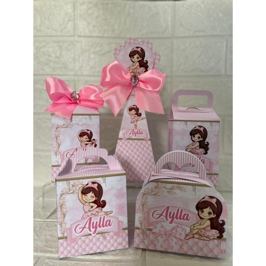 KIT CAIXINHAS PERSONALIZADAS - BAILARINAS / Lembrancinha de Festa /Aniversário/ kit Caixas/prontas/ + Brinde!