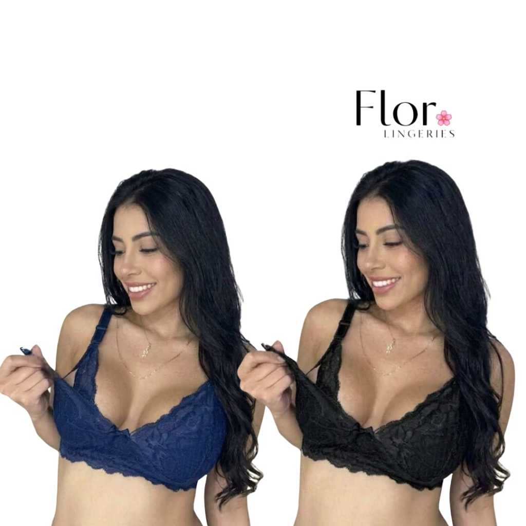 Kit Sutiã de Amamentação em Renda – Conforto, Praticidade e Elegância para Mamães