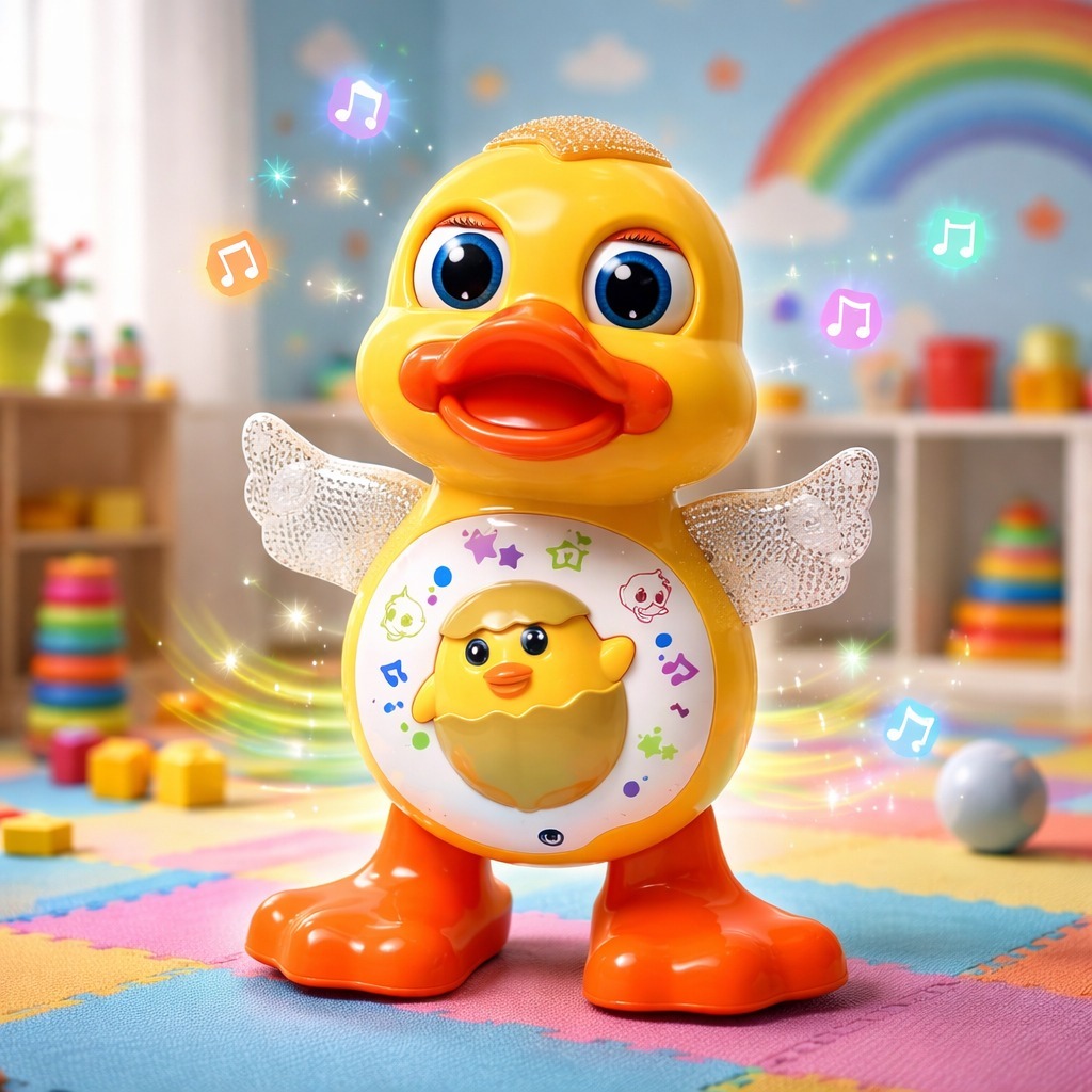 Brinquedo Bebê Dançante Pato Infantil Musical Som Luz Patinho Infantil Pato Dançante Brinquedo Musical Brinquedo de Luz 