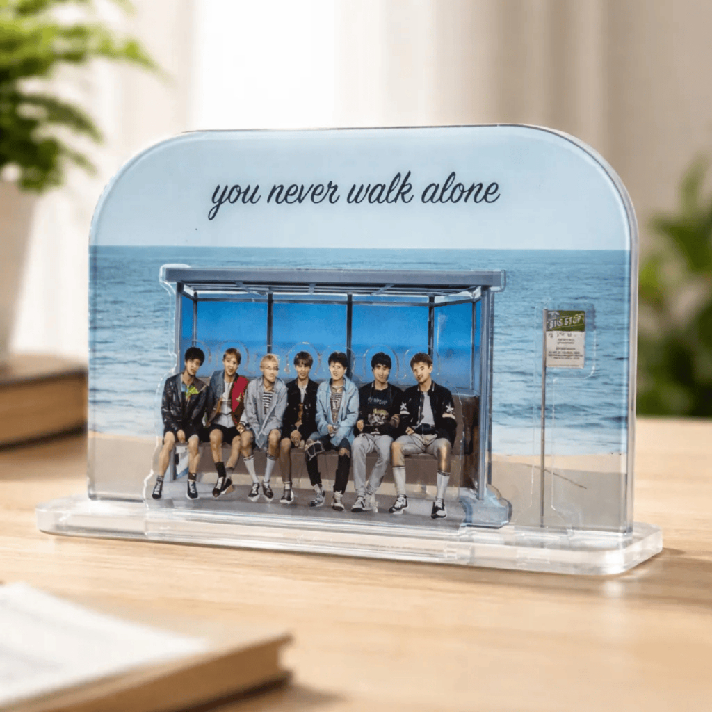 Stand Bts K-Pop Ponto De Ônibus Korea Idol FanMade Totem em Acrílico Kpop