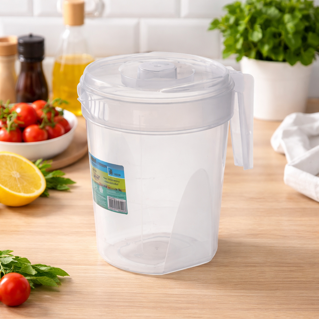 KIT QUATRO JARRAS DE 4 LITROS PLASTICO TRANSPARENTE GRADUADA COM ALÇA