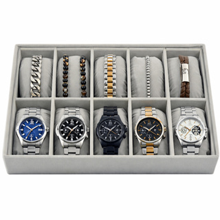Bandeja Expositor Relógios Veludo Para 10 Unidades Com Almofadas em Oferta na Shopee