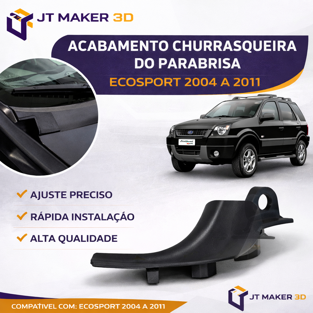Acabamento da Churrasqueira do para-brisas Ford Ecosport 2003 a 2011