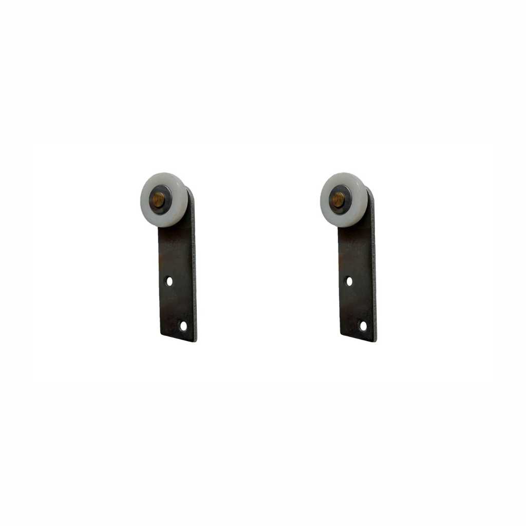 Kit 2 Roldana Rodízio de Chapa 80mm Inox com Roda Nylon para Porta e Janela de Correr em Madeira