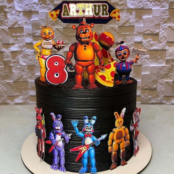 Topo de Bolo  Five Nights At Freddy’s Personalizado | Nome + Idade | Festa Infantil
