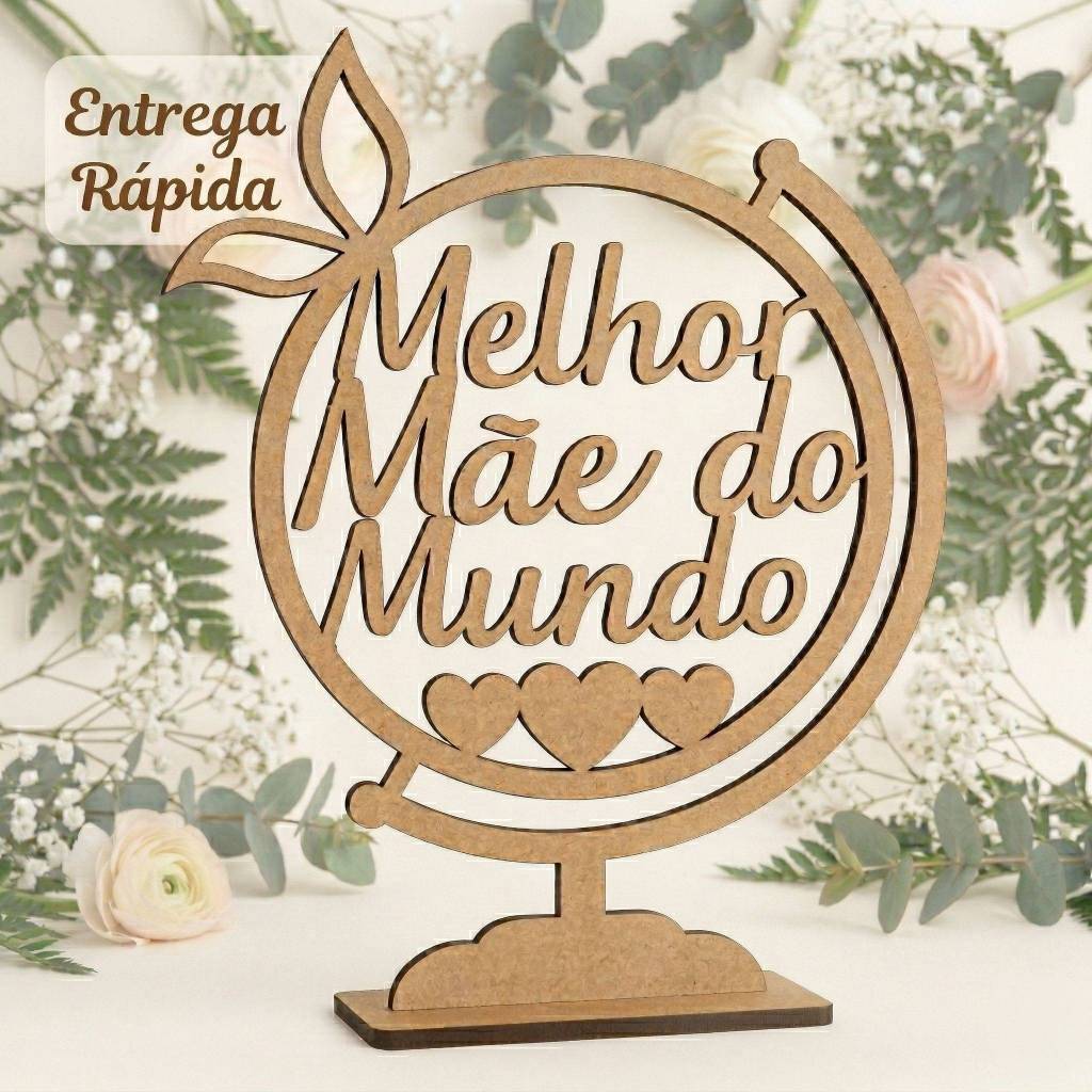 Kit 20, 30, 40 Lembrancinhas Dia das Mães em MDF – Corte a Laser