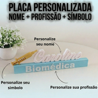 Placa Nome + Profissão - Item Personalizável - Impressão 3D Premium em Oferta na Shopee