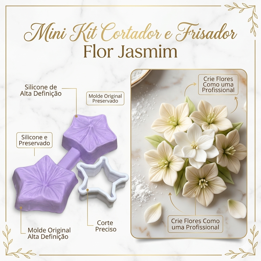 Mini Kit Cortador e Frisador Flor Jasmim