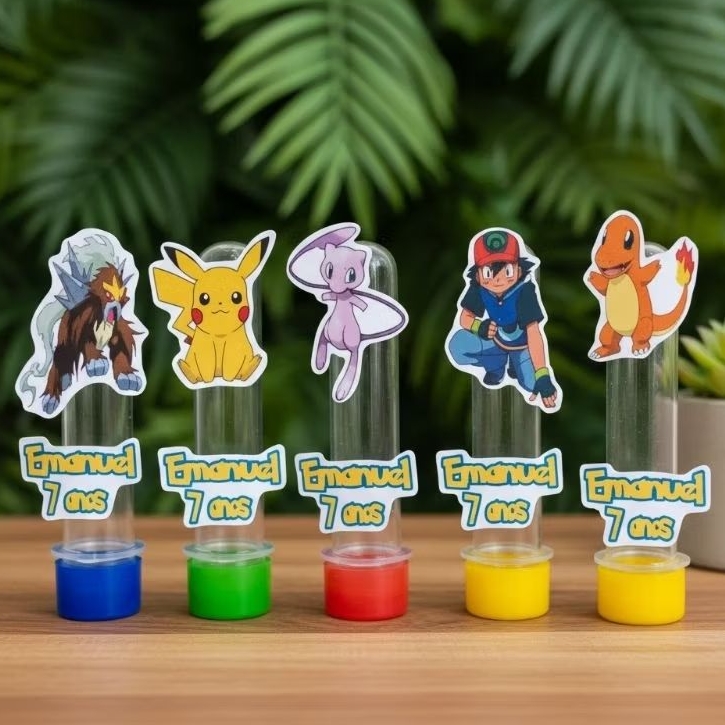 Tubete Personalizado 13cm Com Aplique | Kit Completo | Lembrancinha | Aniversário | Decoração Presente Criativo Luxo
