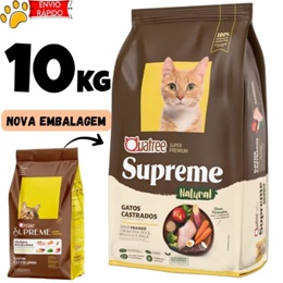 Ração Gatos Castrados Quatree Supreme Frango 10,1kg Super Premium Controle de Peso e Saúde Urinária